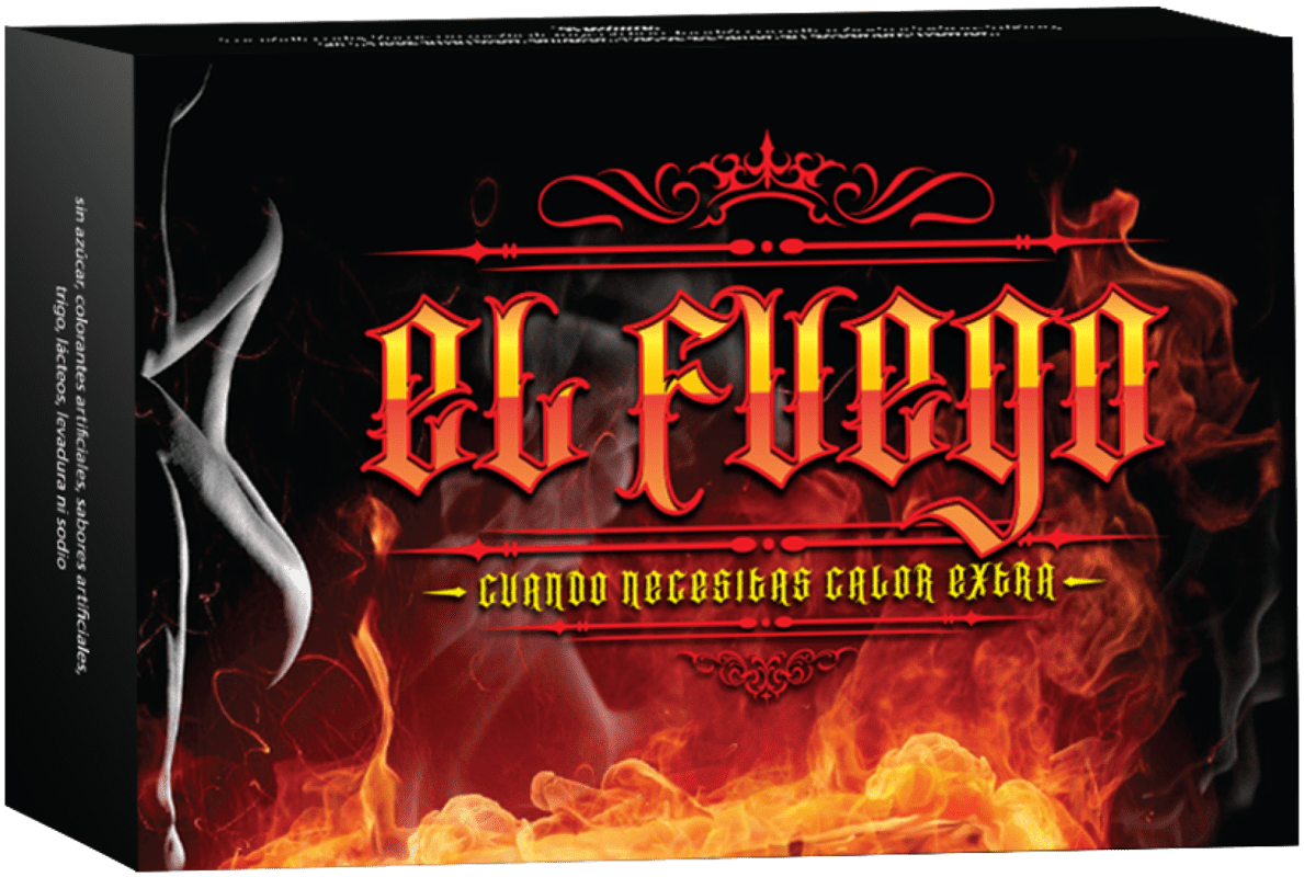 A banner with flames and the words " el fuego "